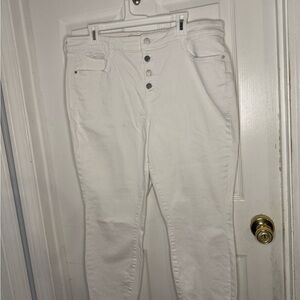 Nine West Women's High Rise White Jeans